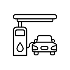 Gas station outline icons, minimalist vector illustration ,simple transparent graphic element .Isolated on white background