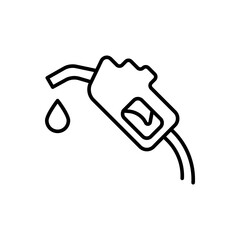 Nozzle outline icons, fuel station minimalist vector illustration ,simple transparent graphic element .Isolated on white background