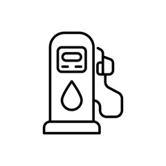 Fuel pump outline icons, minimalist vector illustration ,simple transparent graphic element .Isolated on white background