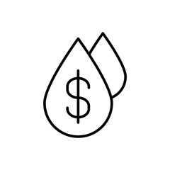 Oil price outline icons, minimalist vector illustration ,simple transparent graphic element .Isolated on white background