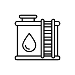 Oil tank outline icons, minimalist vector illustration ,simple transparent graphic element .Isolated on white background