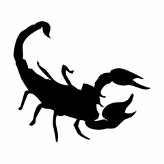 silhouette of a black scorpion walking