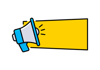 Blank Announcement Label With Megaphone