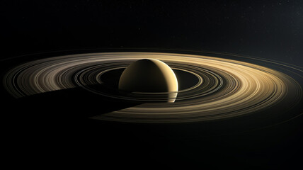 A unique perspective of saturn rings looking edges