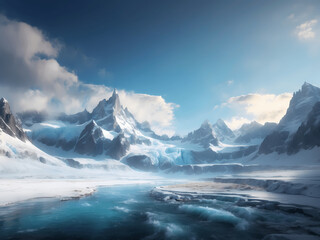 Continental glaciers scraping a clean, erased paradise