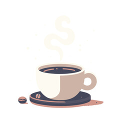 Obraz premium cup of coffee with beans and steam