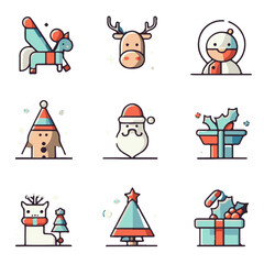 Fototapeta premium christmas icons set