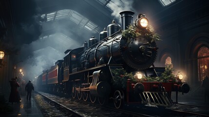 Obraz premium Magical fantasy train to reach destination