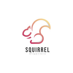 Gradient Line Squirrel Logo Design