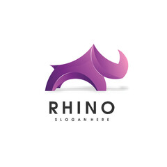 Gradient Rhino Mascot Logo