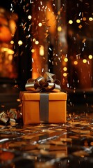 Fototapeta na wymiar Wrapped gift box for surprise present
