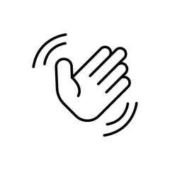 Waving hand outline icons, gesture minimalist vector illustration ,simple transparent graphic element .Isolated on white background