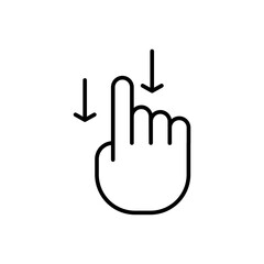 Scroll down outline icons, gesture minimalist vector illustration ,simple transparent graphic element .Isolated on white background