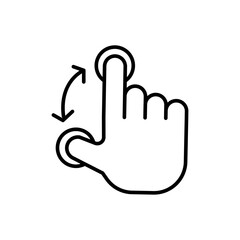 Pinch outline icons, gesture minimalist vector illustration ,simple transparent graphic element .Isolated on white background