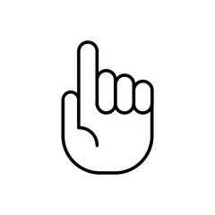 Raise finger outline icons, gesture minimalist vector illustration ,simple transparent graphic element .Isolated on white background