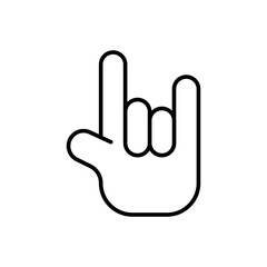 Metal finger outline icons, gesture minimalist vector illustration ,simple transparent graphic element .Isolated on white background