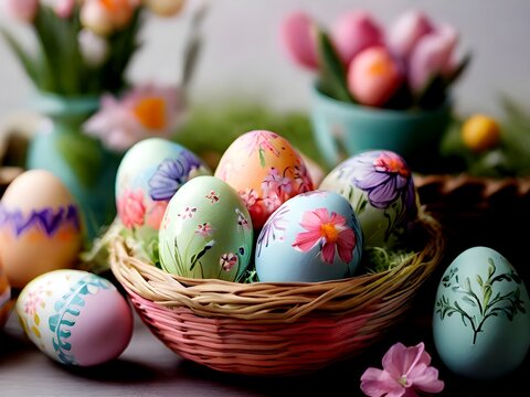 Easter eggs in spring time
