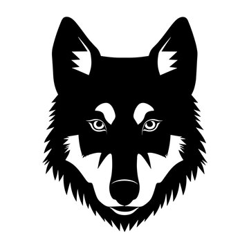 "Bold and Artistic Monochrome Wolf Head Logo, Symbolizing Strength and Intelligence, Perfect for Creating a Memorable and Dynamic Brand Image."
