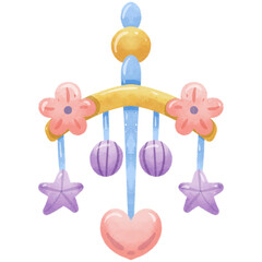 Baby Decoration Game Watercolor Illustration