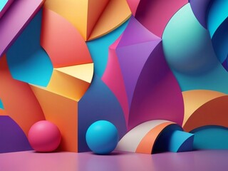 Fototapeta premium 2d graphic wallpaper with colorful grainy gradients. Generated AI