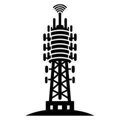 minimal mobile tower building tower icon vector silhouette