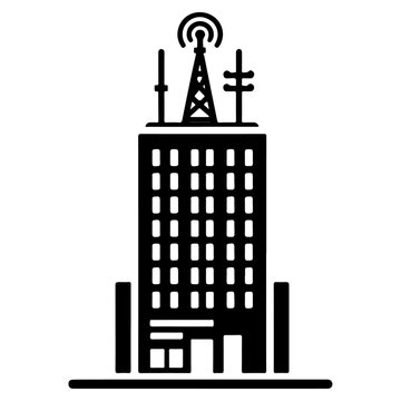 recommend clip art: minimal mobile tower building tower icon vector silhouette