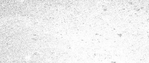 Grunge noise texture. Dirty grain background. Dotted halftone gradient overlay. Sand dust distressed wallpaper. Grungy grit pattern. Black white random dot texture for poster, banner, print. Vector