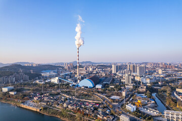 Fototapeta premium Thermal power plant industrial building