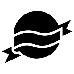 minimal Ribbon banner icon vector silhouette, black color silhouette