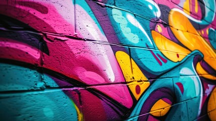 A photo of a graffiti-covered wall with vibrant and abstract patterns, depth of field control method, primitivism, 64K, high resolution --ar 16:9 --v 6 Job ID: 245ca06d-4192-4fe1-9b82-3a73d5901697