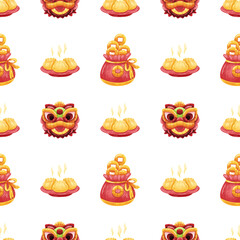 watercolor chinese new year's day seamless pattern