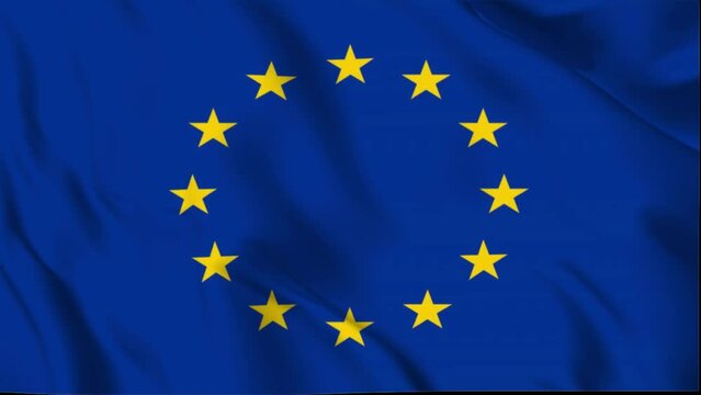 Europe Waving Flag, Europe Flag, Flag of Europe Waving Animation, Europe Flag 4K Footage