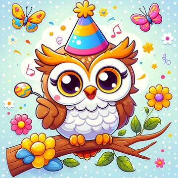  funny colorful owl 
