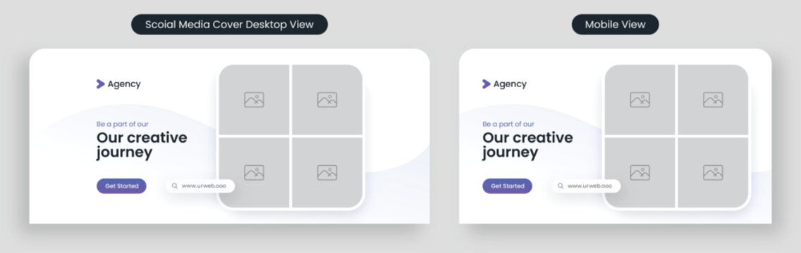 Digital marketing social media web banner and facebook cover design template
