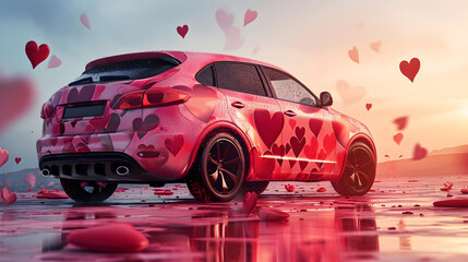 new car is 'love struck,' adorned with paint patterns that convey the whimsy and joy of Valentine's...