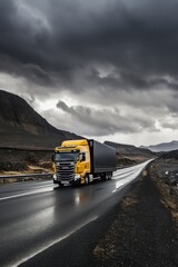 As the wheels spin, this colossal truck becomes a symbol of connectivity, bridging the gaps between countries with its cargo of essential goods