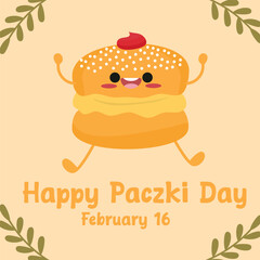 Perfect for celebrating Paczki Day, this vector image depicts the holiday.