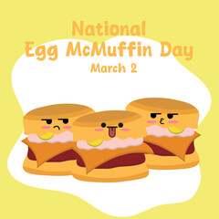 vector graphic of National Egg McMuffin Day excellent for National Egg McMuffin Day celebration.