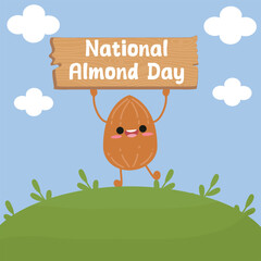Ideal for National Almond Day celebrations, this vector graphic of the holiday