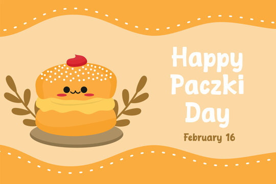 Perfect for celebrating Paczki Day, this vector image depicts the holiday.