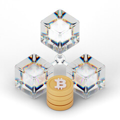 Bitcoin Cryptocurrency 3D Icon and illustration