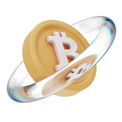Bitcoin Cryptocurrency 3D Icon and illustration