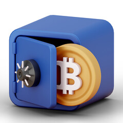 Bitcoin Cryptocurrency 3D Icon and illustration