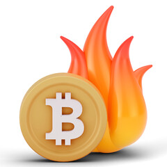 Bitcoin Cryptocurrency 3D Icon and illustration