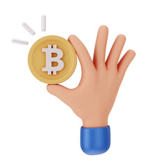 Bitcoin Cryptocurrency 3D Icon and illustration