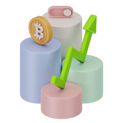 Bitcoin Cryptocurrency 3D Icon and illustration