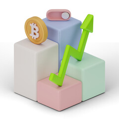 Bitcoin Cryptocurrency 3D Icon and illustration