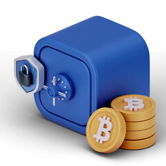 Bitcoin Cryptocurrency 3D Icon and illustration