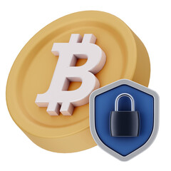 Bitcoin Cryptocurrency 3D Icon and illustration
