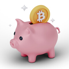 Bitcoin Cryptocurrency 3D Icon and illustration